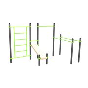 W301 Воркаут (брусья, турник, шведская стенка и наклонная скамья для пресса) ZAVODSPORTA