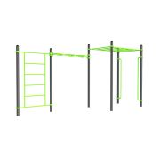 W323 Воркаут (шведская стенка, рукоход-змеевик и классический, перекладины вертикальные) ZAVODSPORTA