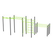 W229 Воркаут (рукоход змеевик и клас., швед стенка, 2 перекладины, брусья двойные) ZAVODSPORTA