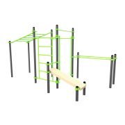 W237 Воркаут (рукоход, швед. стенка, 2 переклад., переклад. верт., накл. скамья, брусья) ZAVODSPORTA