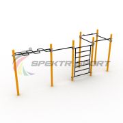 Комплекс с рукоходом-змейка, шведской стенкой и турниками Воркаут SP WRK-03_76mm