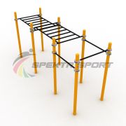 Комплекс для Воркаут с рукоходом двухуровневым и 3 турниками SP WRK-31_76mm