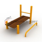 Лавочка Воркаут для пресса с упором для ног и перекладиной SP WRK-35E_76mm