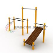 Комплекс из скамьи наклонной, турника и брусьев Воркаут SP WRK-29_76mm