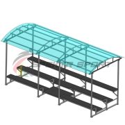 Трибуна для зрителей 3 ряда на 26 мест с навесом (лавки - фанера)