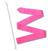 Лента гимнастическая с палочкой 50см, СЕ4-P, дл.4м, пластик, металл, полиэстер, розовый