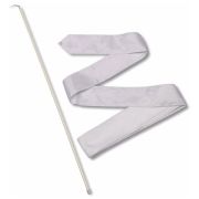 Лента гимнастическая с палочкой 50см, СЕ4-W, дл.4м, пластик, металл, полиэстер, белый