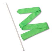 Лента гимнастическая с палочкой 56см, СЕ6-G, дл.6м, пластик, металл, полиэстер,зеленый