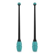 Булавы для худ. гимнастики INDIGO, IN017-BKB, 36 см, пластик, каучук, в компл. 2шт, черно-бирюзов
