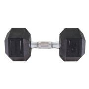 Гантель TORRES 15 кг, PL51915, металл в резиновой оболочке, форма шестигранник, черный