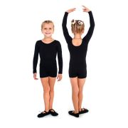 Комбинезон гимнастический длин. рукава Indigo SM-193-36, р.36, хлопок, эластан, черный