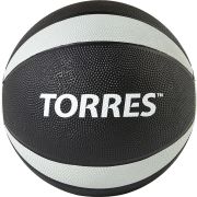 Медбол TORRES 7 кг, AL00227, резина, диаметр 23,8 см, черно-серо-белый