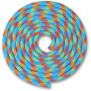 Скакалка гимнастическая INDIGO, SM-360-BCL, утяжеленная, 180г,длина 3м, шнур, голубо-кораллово-лимон