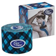 Тейп кинезиологический CureTape Art Tartan, 5 см x 5 м, 162794, черно-голубой