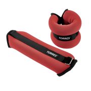 Утяжелители универсальныеTORRES 2 кг, PL110182 (2штх1кг),неопрен, металл. песок, красно-черны