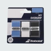 Овергрип BABOLAT MY GRIP, 653052-164, упак. по 3 шт, 0.55 мм, 120см, черно-голубо-белый