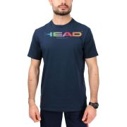 Футболка мужская HEAD Rainbow T-Shirt M 811435-NV-2XL, р.XL, полиэстер, хлопок, эластан, темно-синий